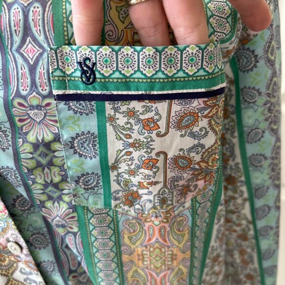 Victoria's Secret Colorful Pasiley Printed Long-Sleeved Sleep/Night Top - Picture 3 of 8